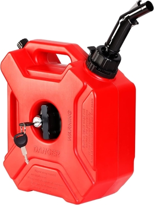 ARCTICSCORPION Upgraded Gas Can 5L/1.3 Gallon Mountable Motorcycle Gas Can with Snap-in Spout,